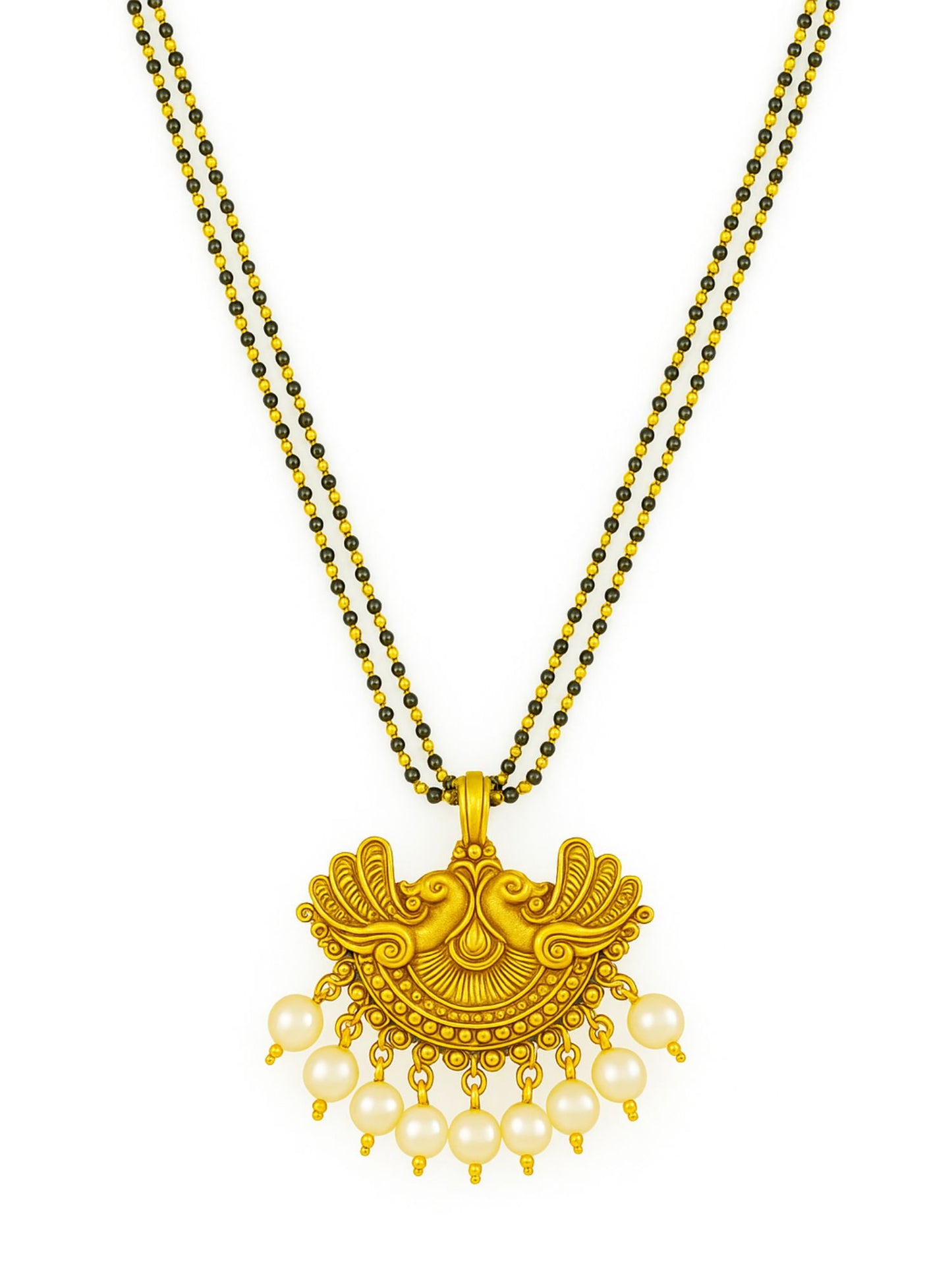 Peacock Pendant With Pearls Long Mangalsutra Designs