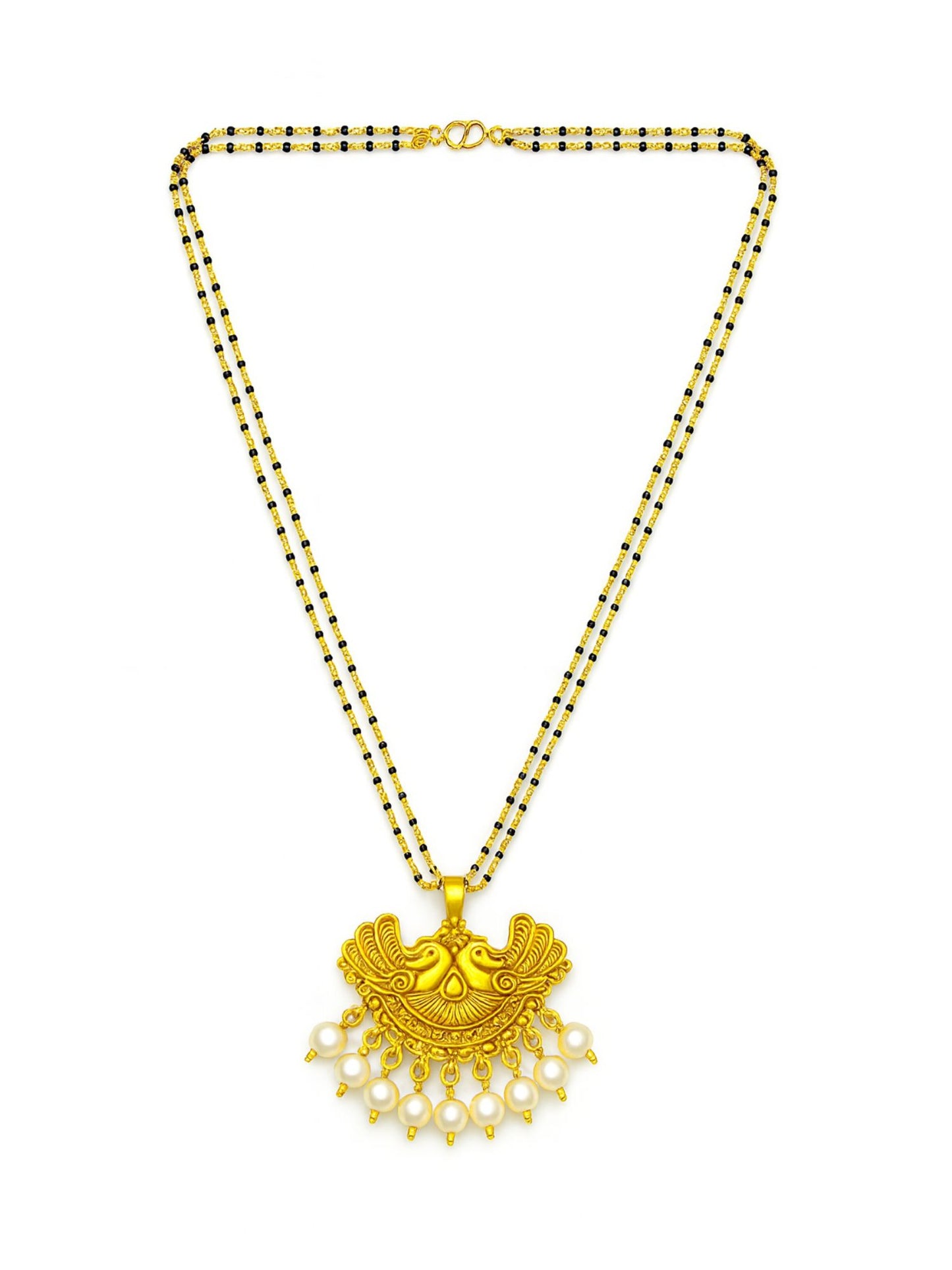 Peacock Pendant With Pearls Long Mangalsutra Designs