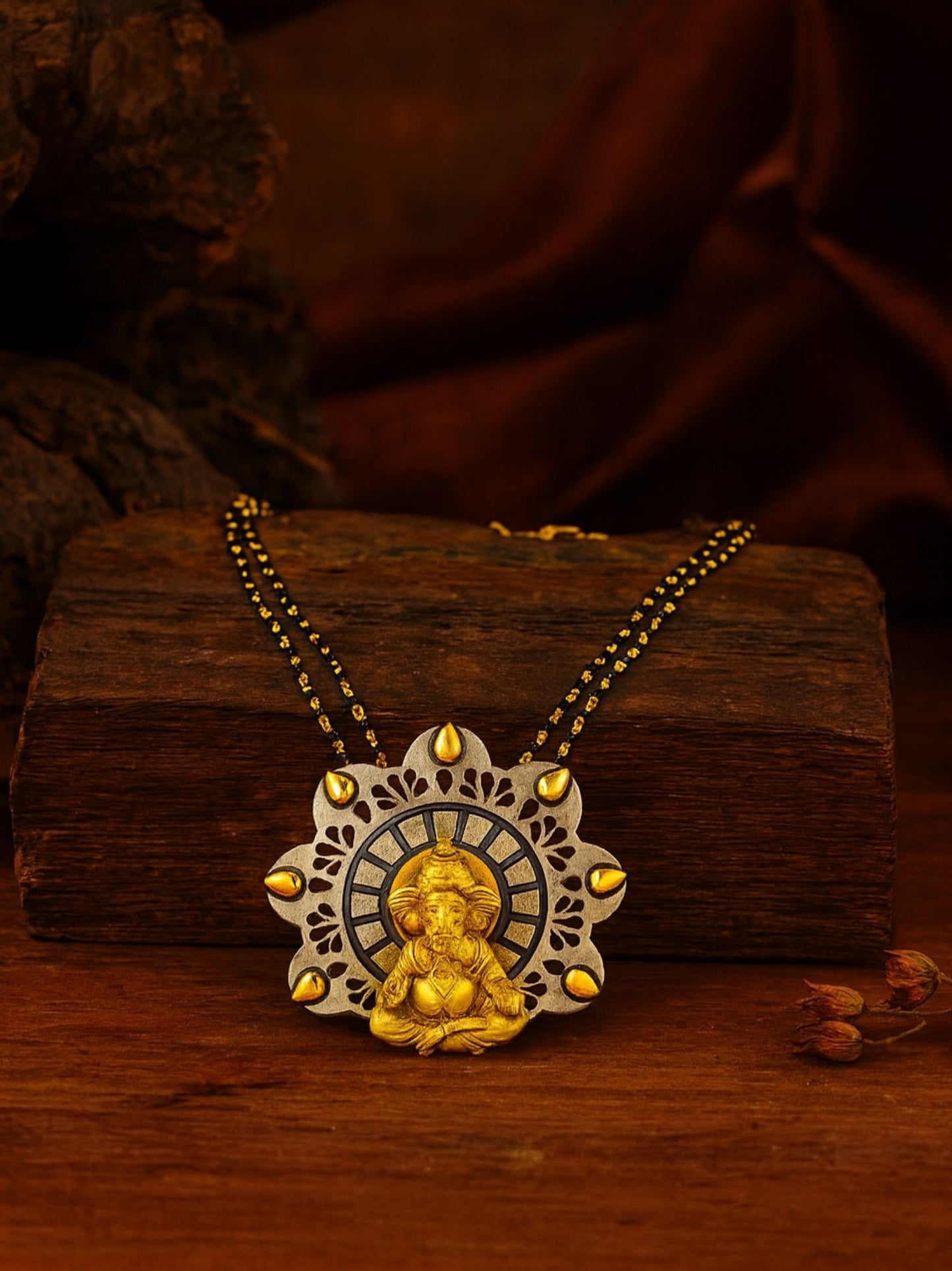 Lord Ganesha Pendant Long Mangalsutra Designs