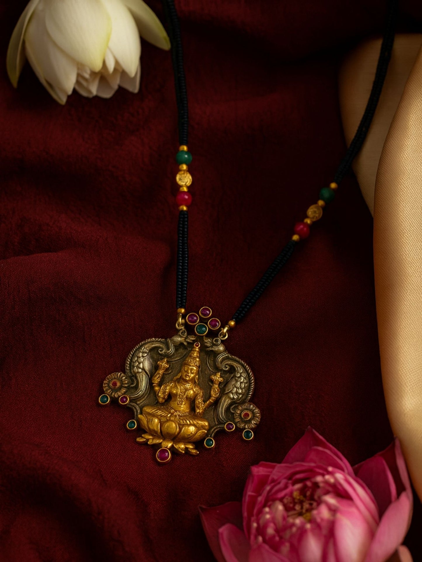 Mata Laxmi Pendant Long Mangalsutra Designs