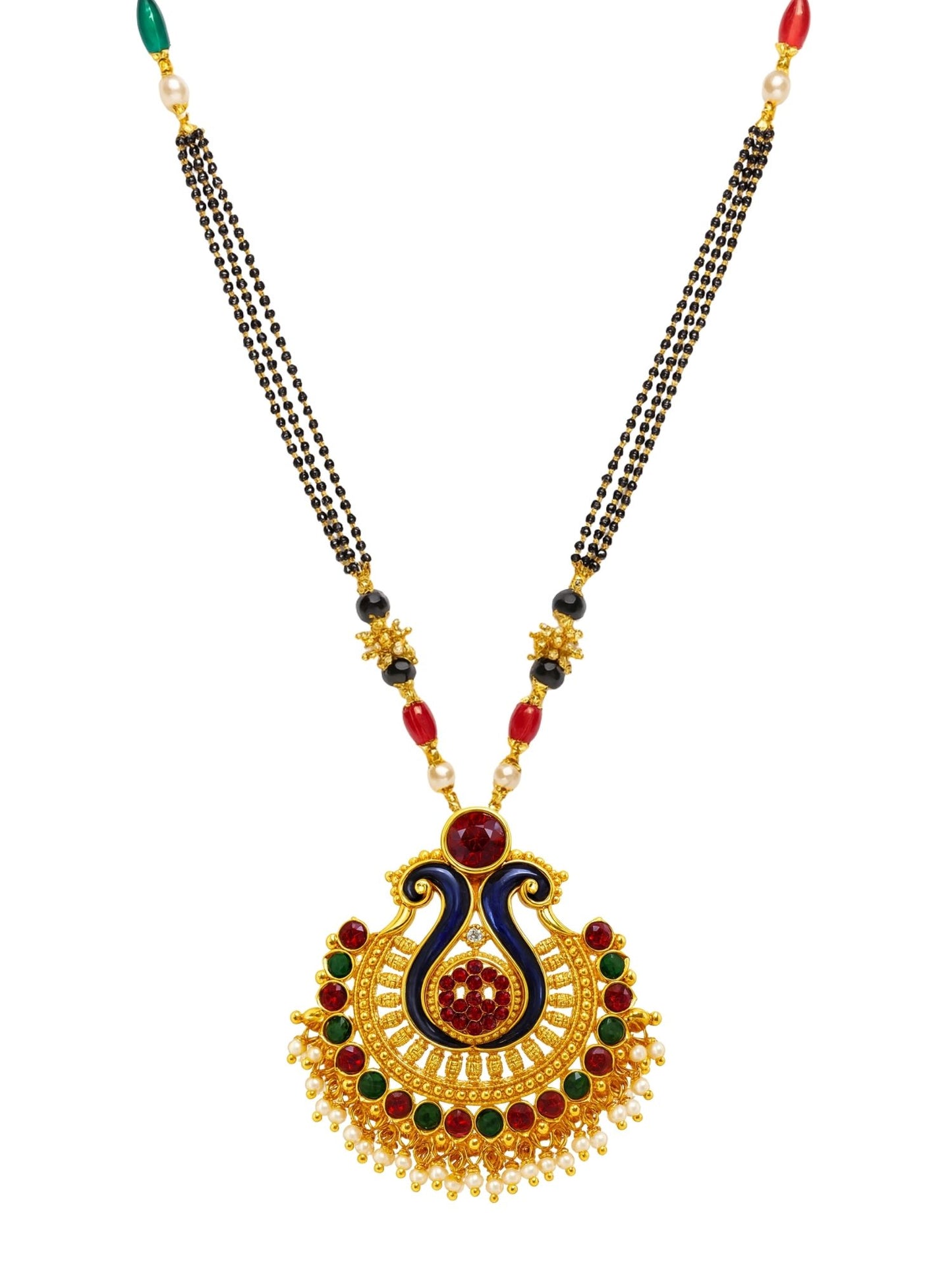 Peacock Pendant With Pearl/Multi Stone Mangalsutra Designs