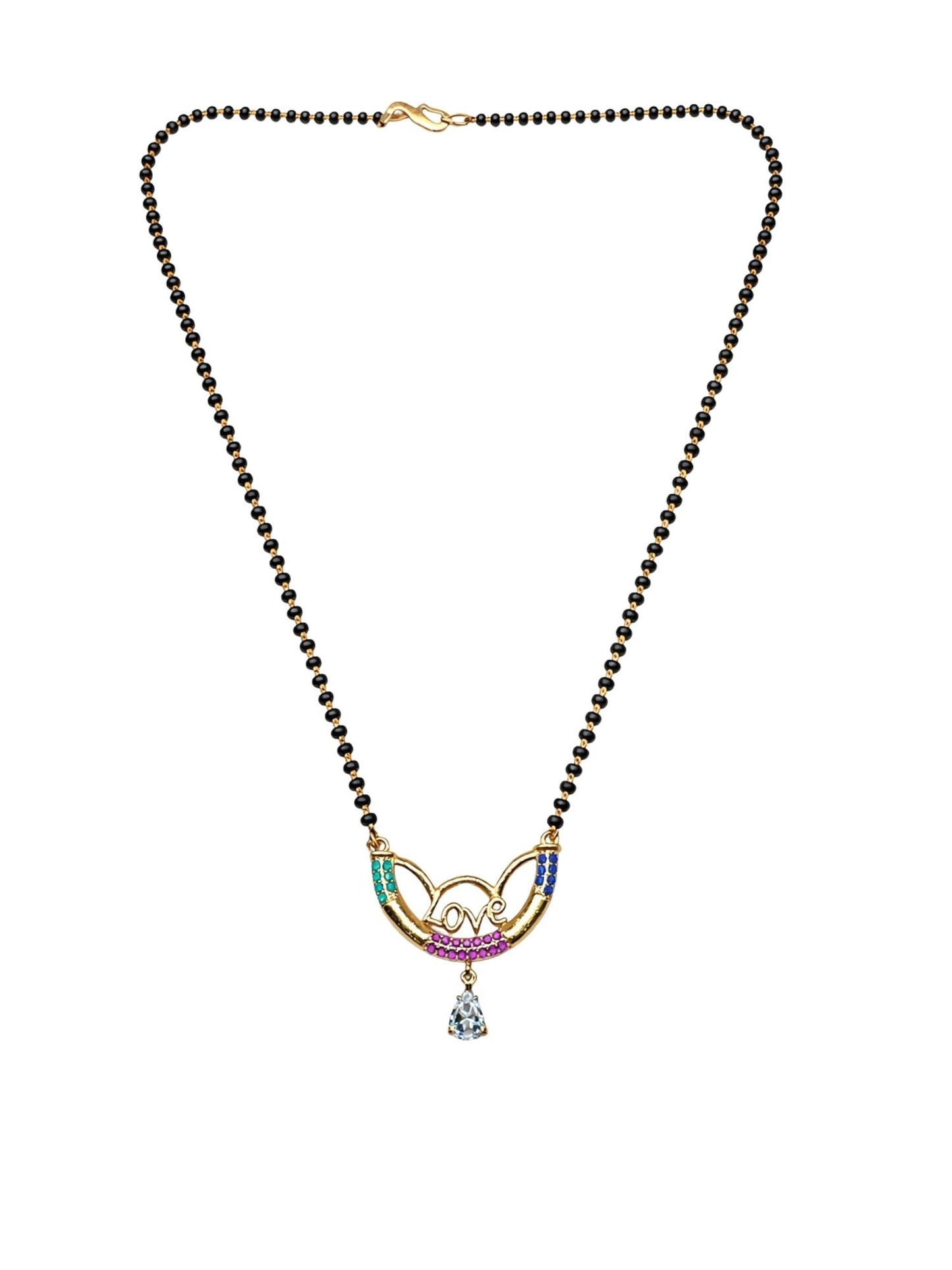 Rose Gold Short Mangalsutra Design with Love Pendant