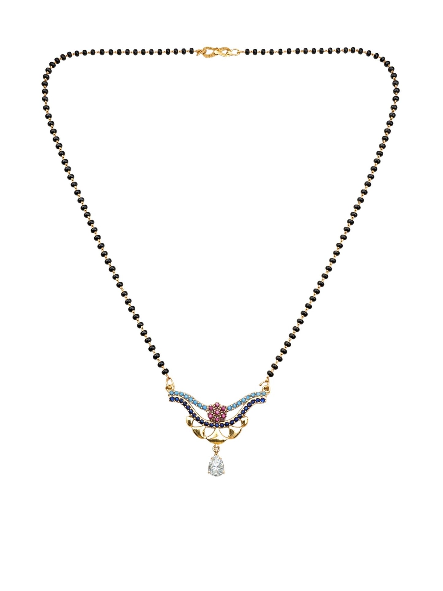Short Mangalsutra Design Rose Gold Beads Pendant