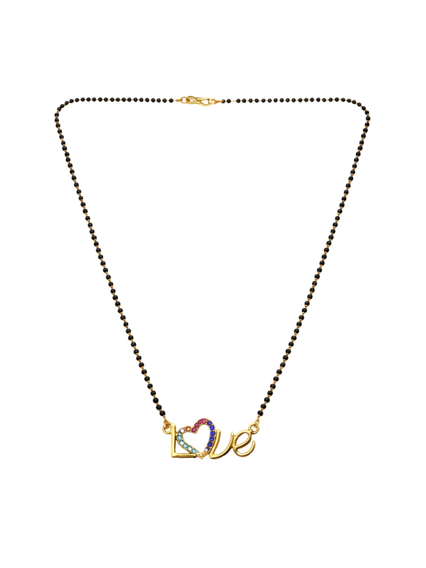 Rose Gold Short Mangalsutra Design Love Heart Necklace
