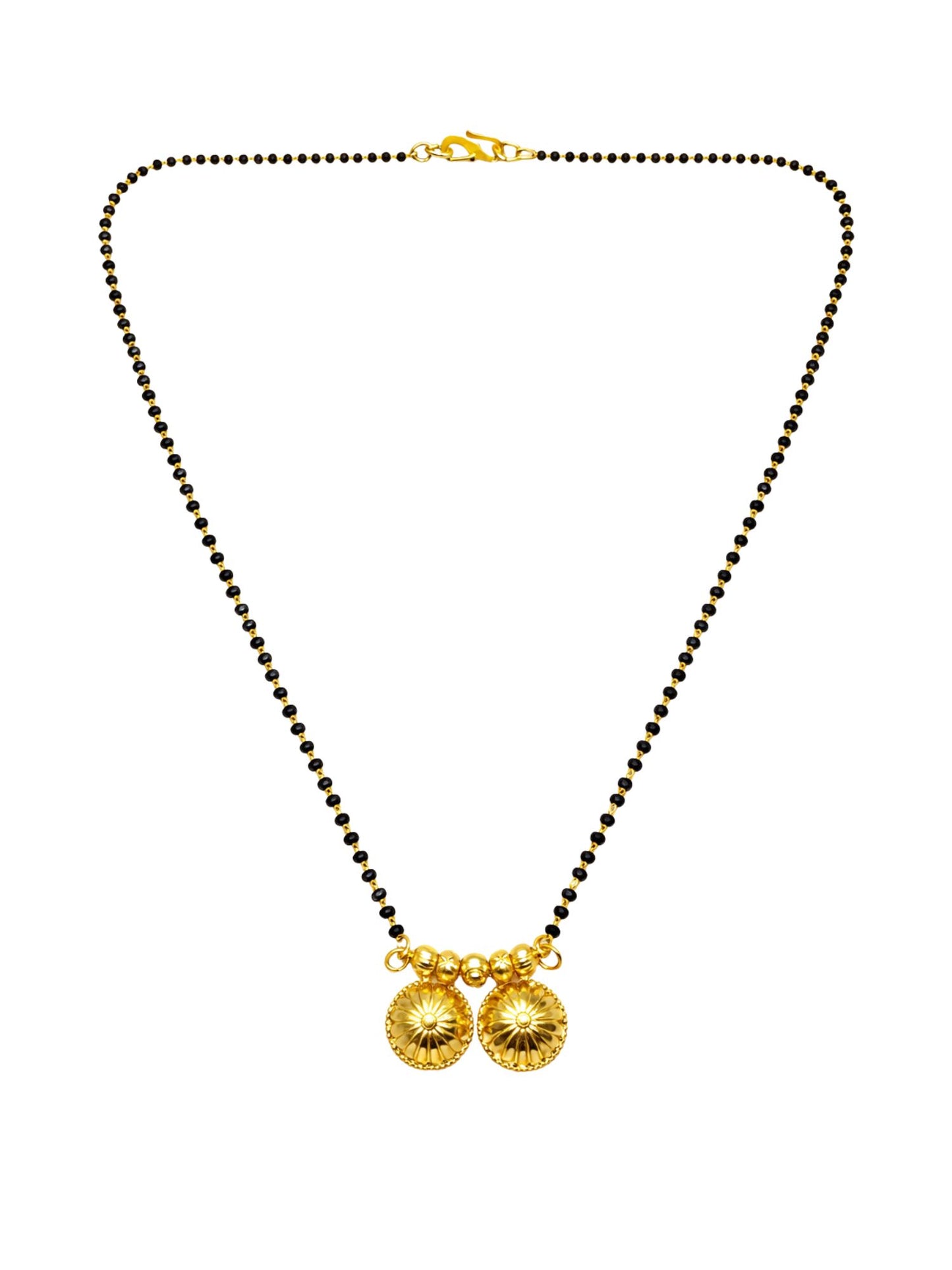 Gold Plated Two Vati Pendant Short Mangalsutra Design
