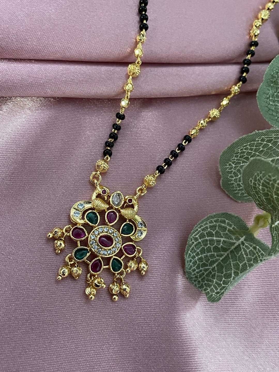 Short Mangalsutra AD Peacock Pendant