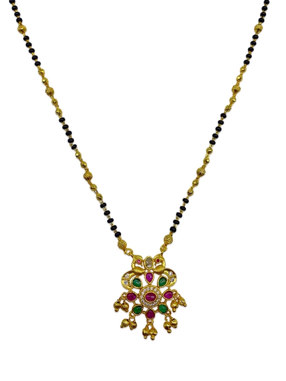 Short Mangalsutra AD Peacock Pendant
