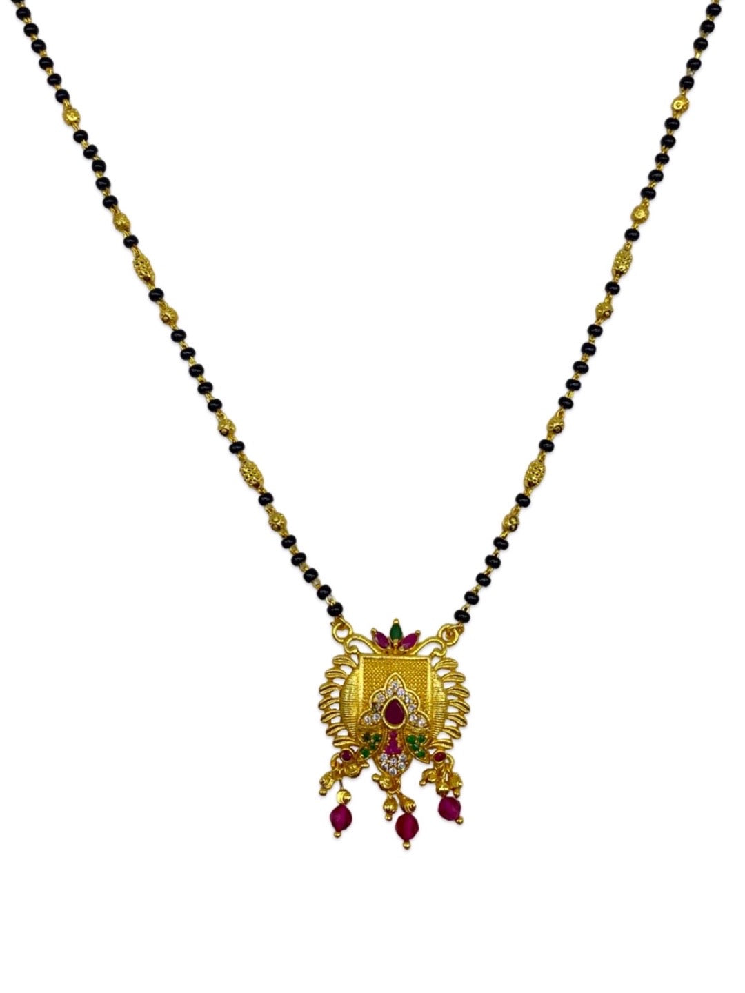 Short Mangalsutra AD Floral Pendant