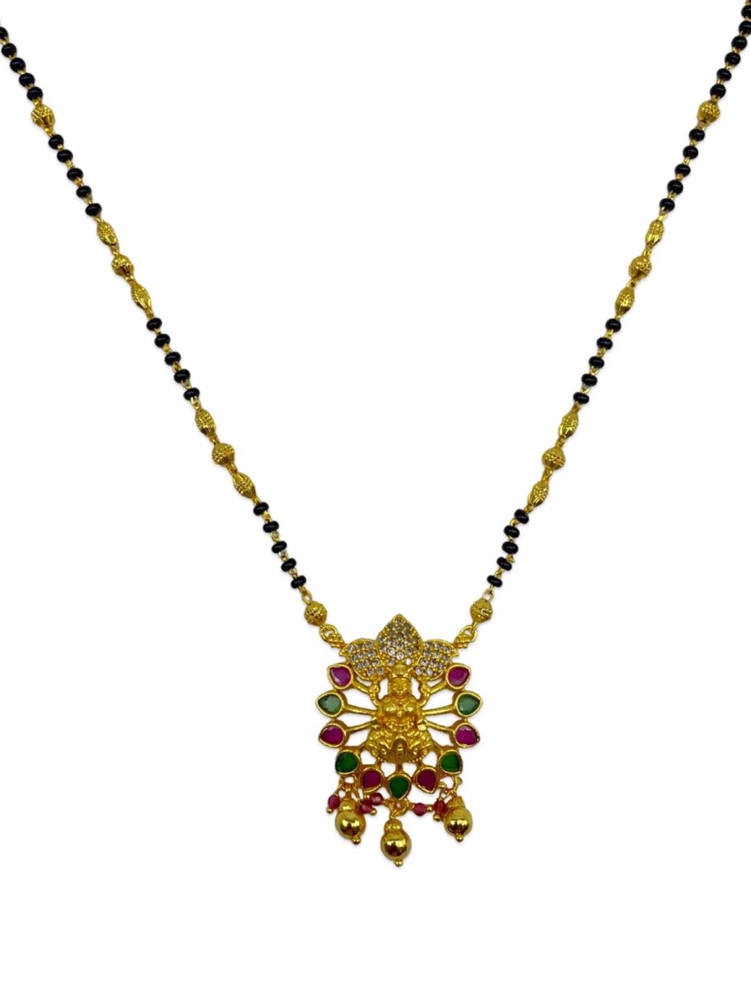 Short Mangalsutra AD Multi Stone Laxmi Pendant