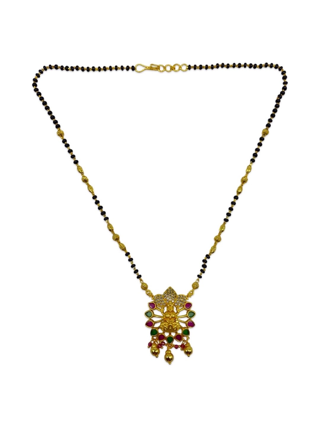 Short Mangalsutra AD Multi Stone Laxmi Pendant