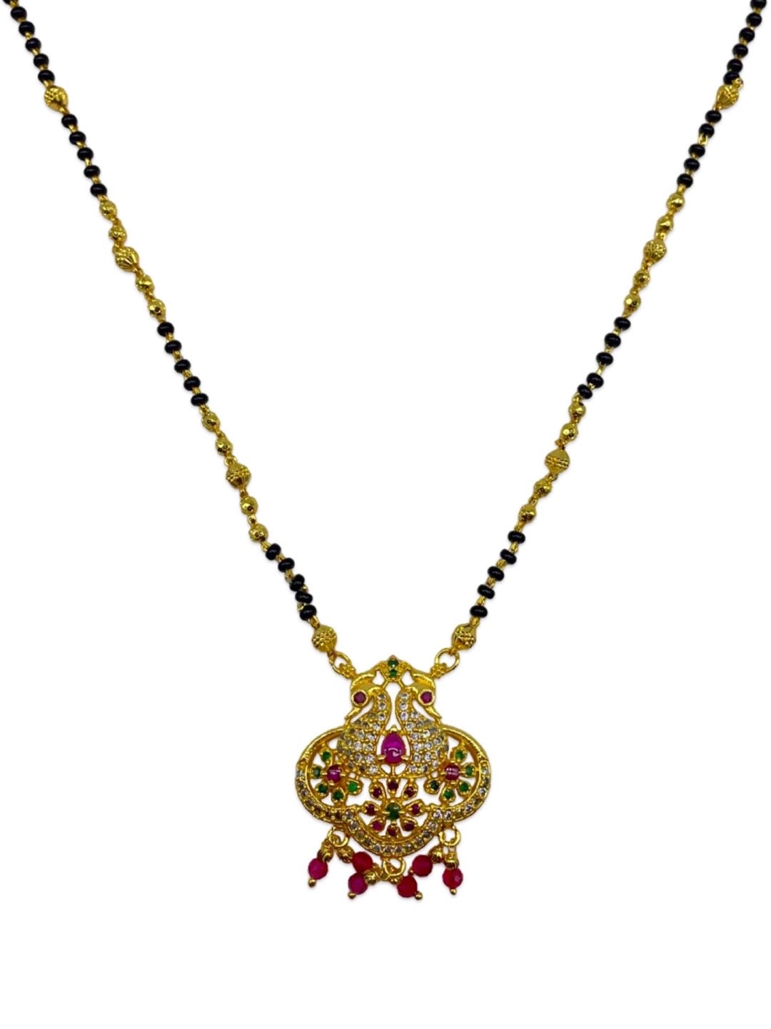 Short Mangalsutra AD Peacock Pendant