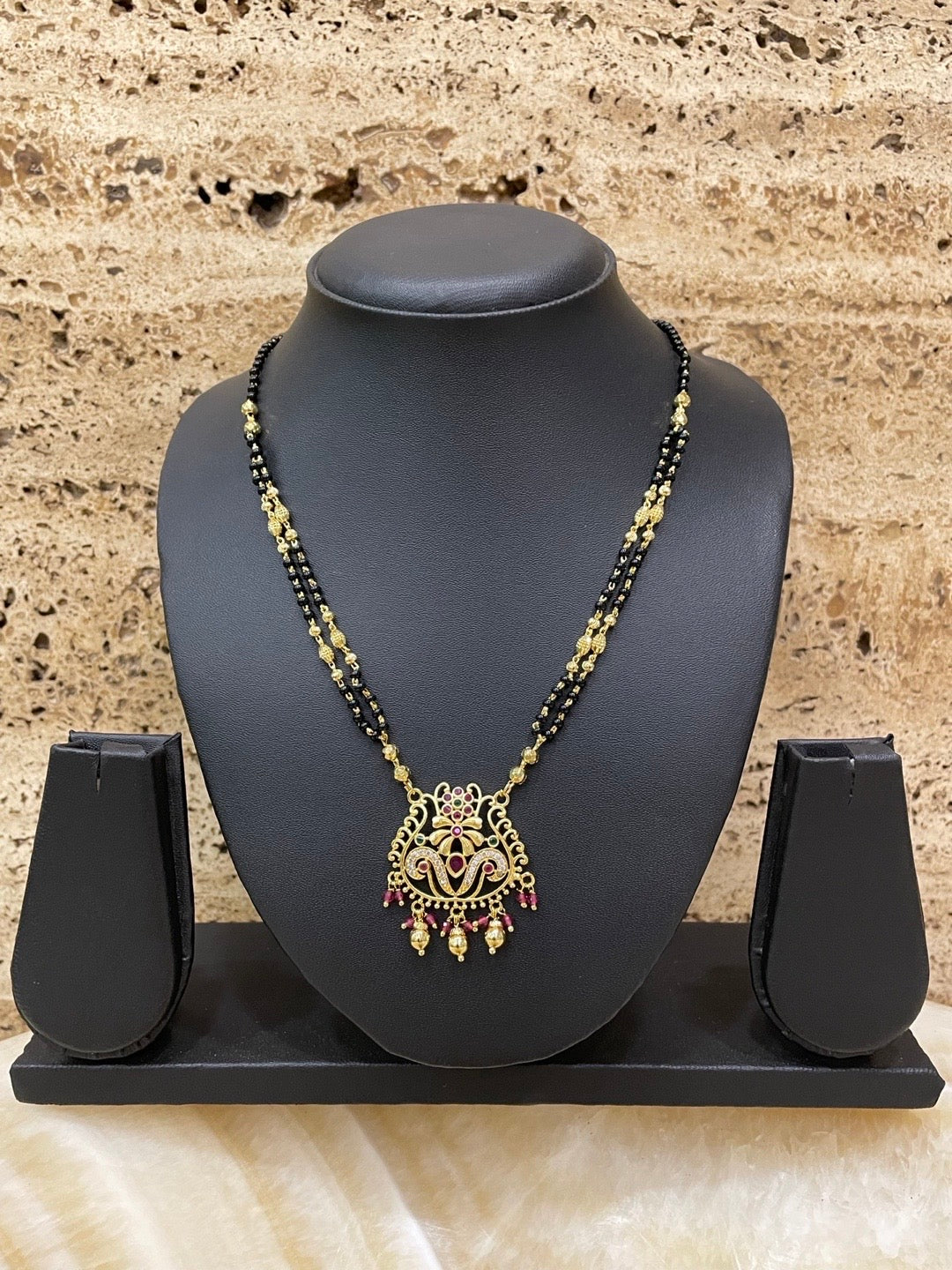 Fancy American Diamond Mangalsutra Flower Pendant