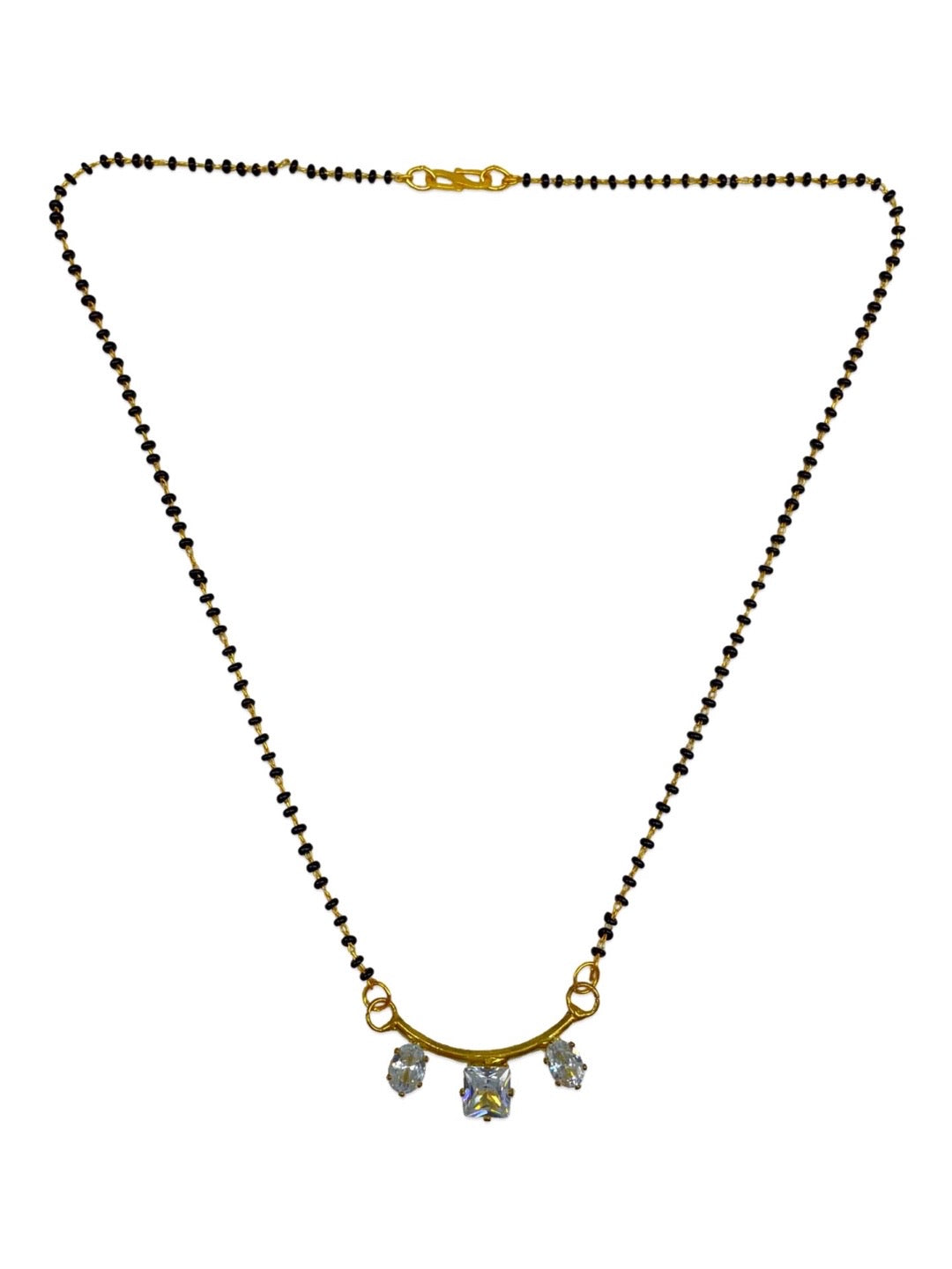 American Diamond Pendant Stud Short Mangalsutra Design