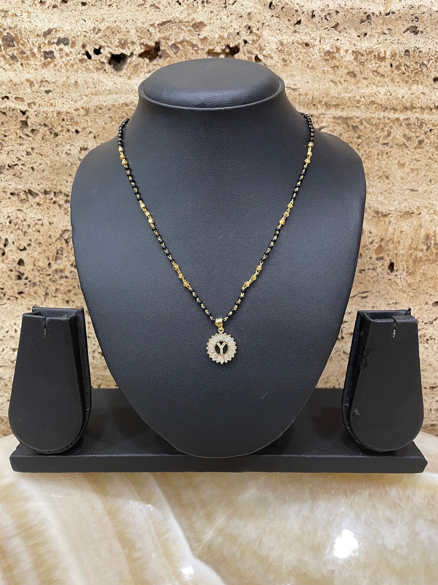A TO Z Letter American Diamond Short Mangalsutra Design