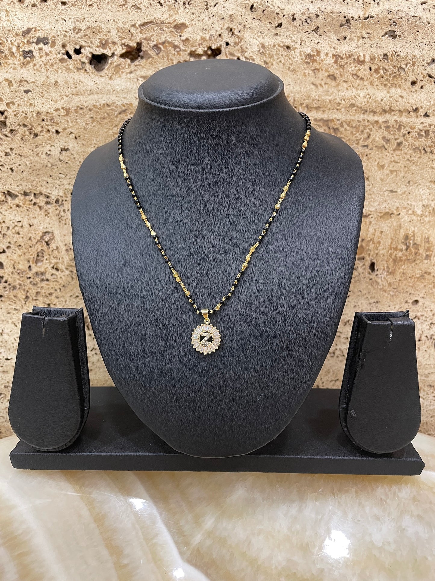 A TO Z Letter American Diamond Short Mangalsutra Design