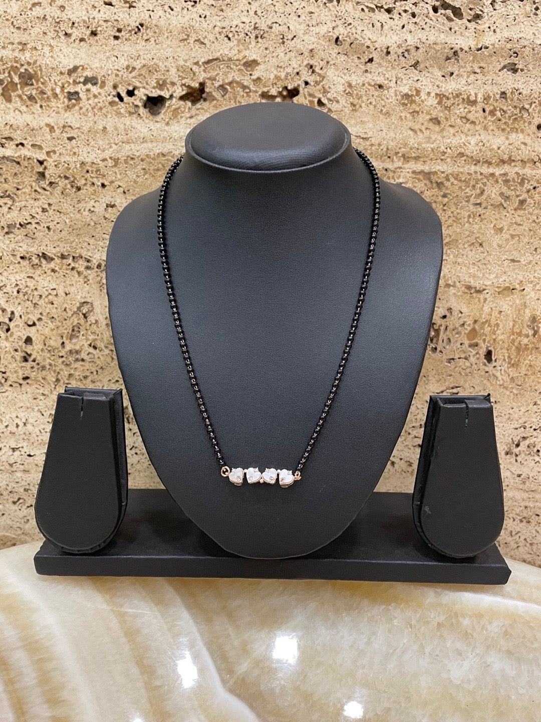 (Wear it 2 ways) Heart Fresh-Water Pearl American Diamond Mangalsutra
