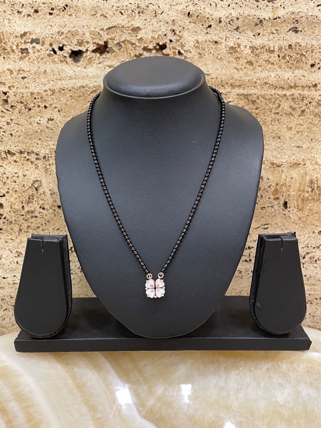 (Wear it 2 ways) Heart Fresh-Water Pearl American Diamond Mangalsutra