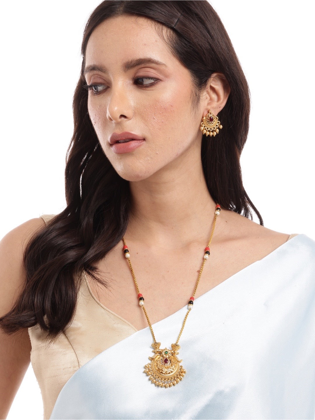 Heavy Pendant Mangalsutra with Earrings
