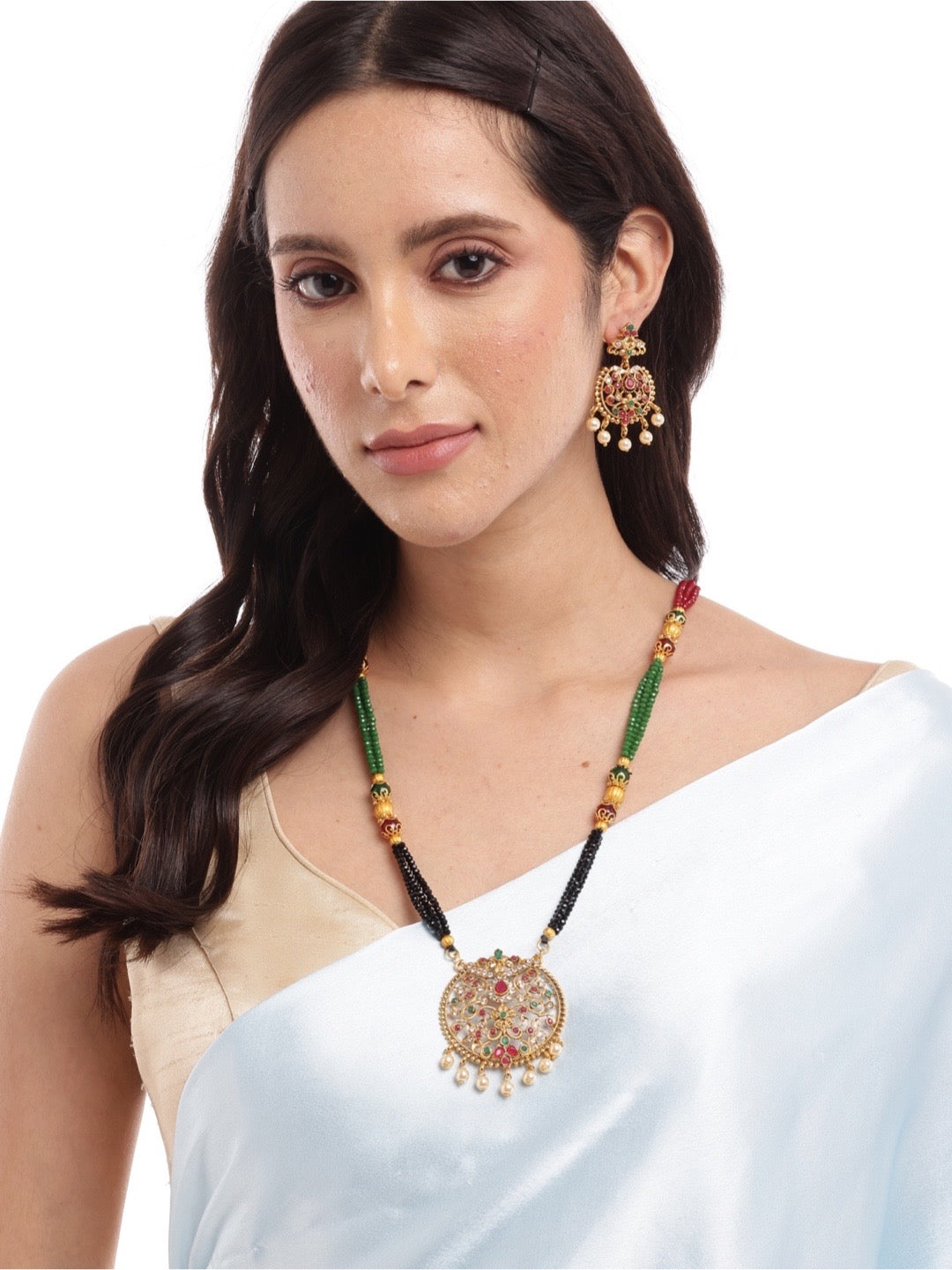Heavy Pendant Mangalsutra with Earrings