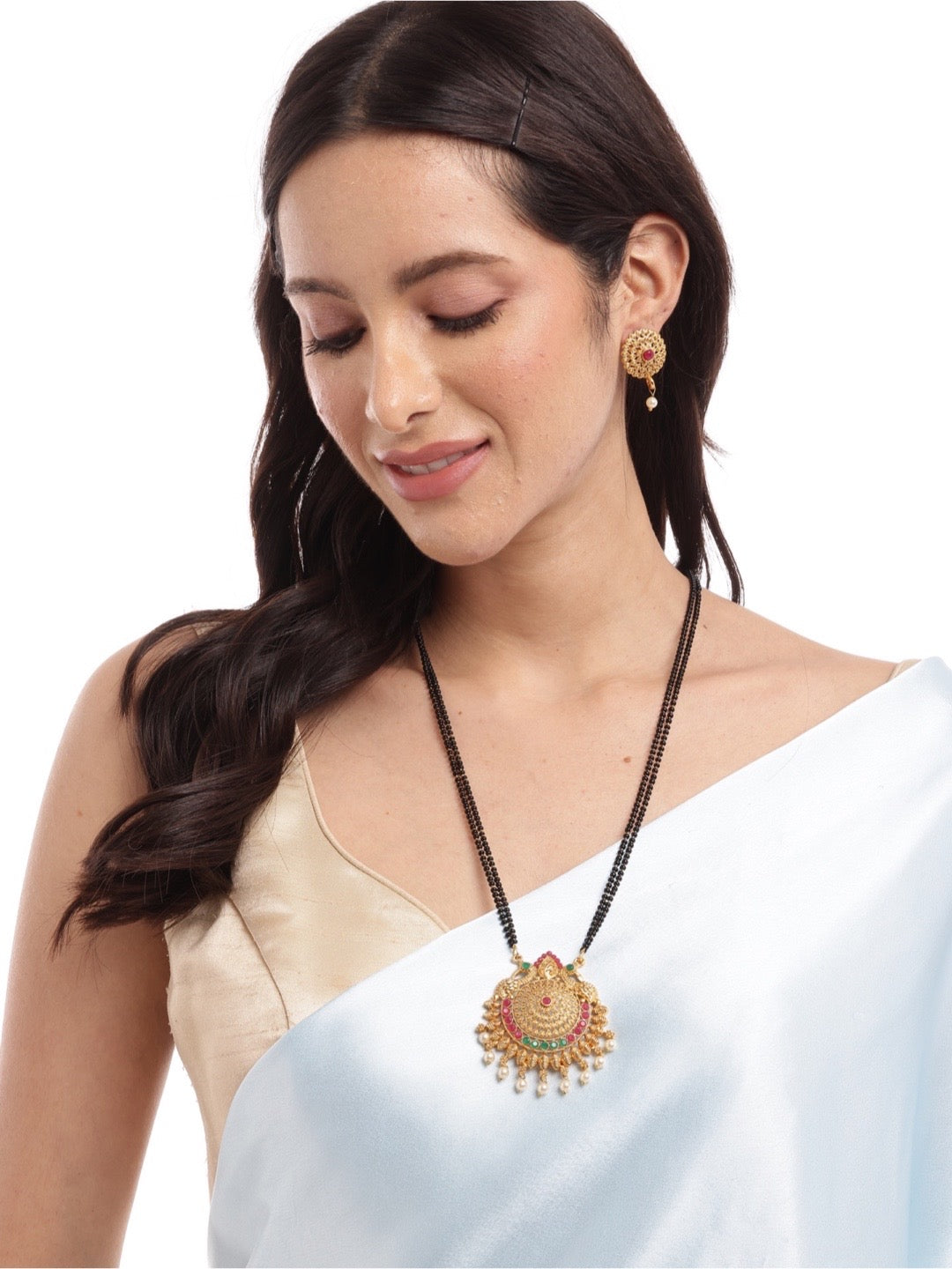 Heavy Pendant Mangalsutra with Earrings