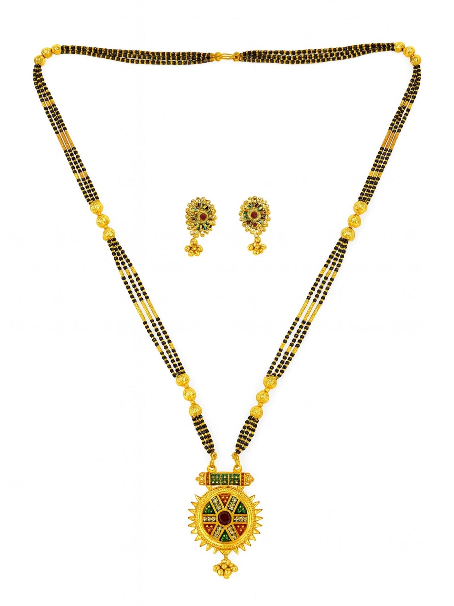 Multicolor-Round Pendant Mangalsutra Designs Set