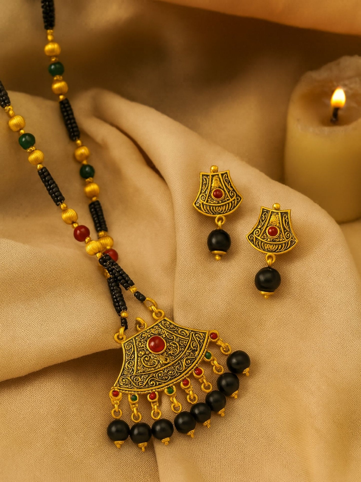 Flower Pendant Mangalsutra Designs Set