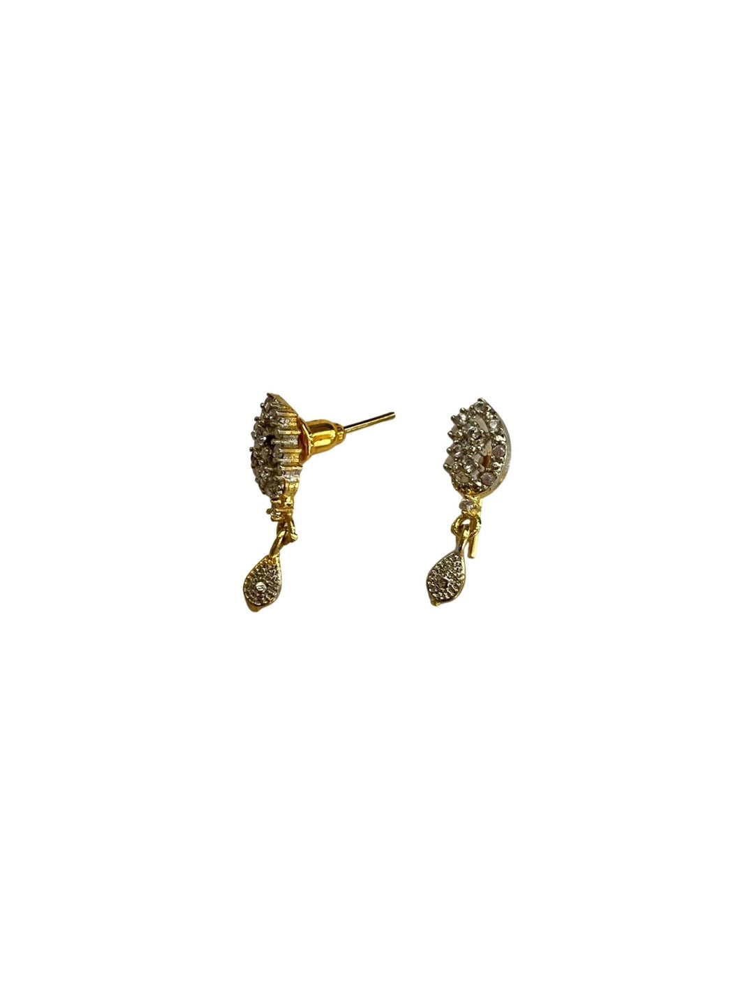 Gold Plated Long Mangalsutra With Earring Set AD Pendant Design