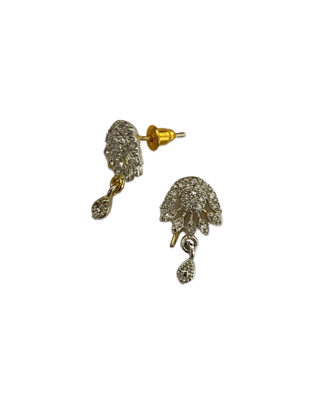 Gold Plated Long Mangalsutra With Earring Set AD Pendant Design
