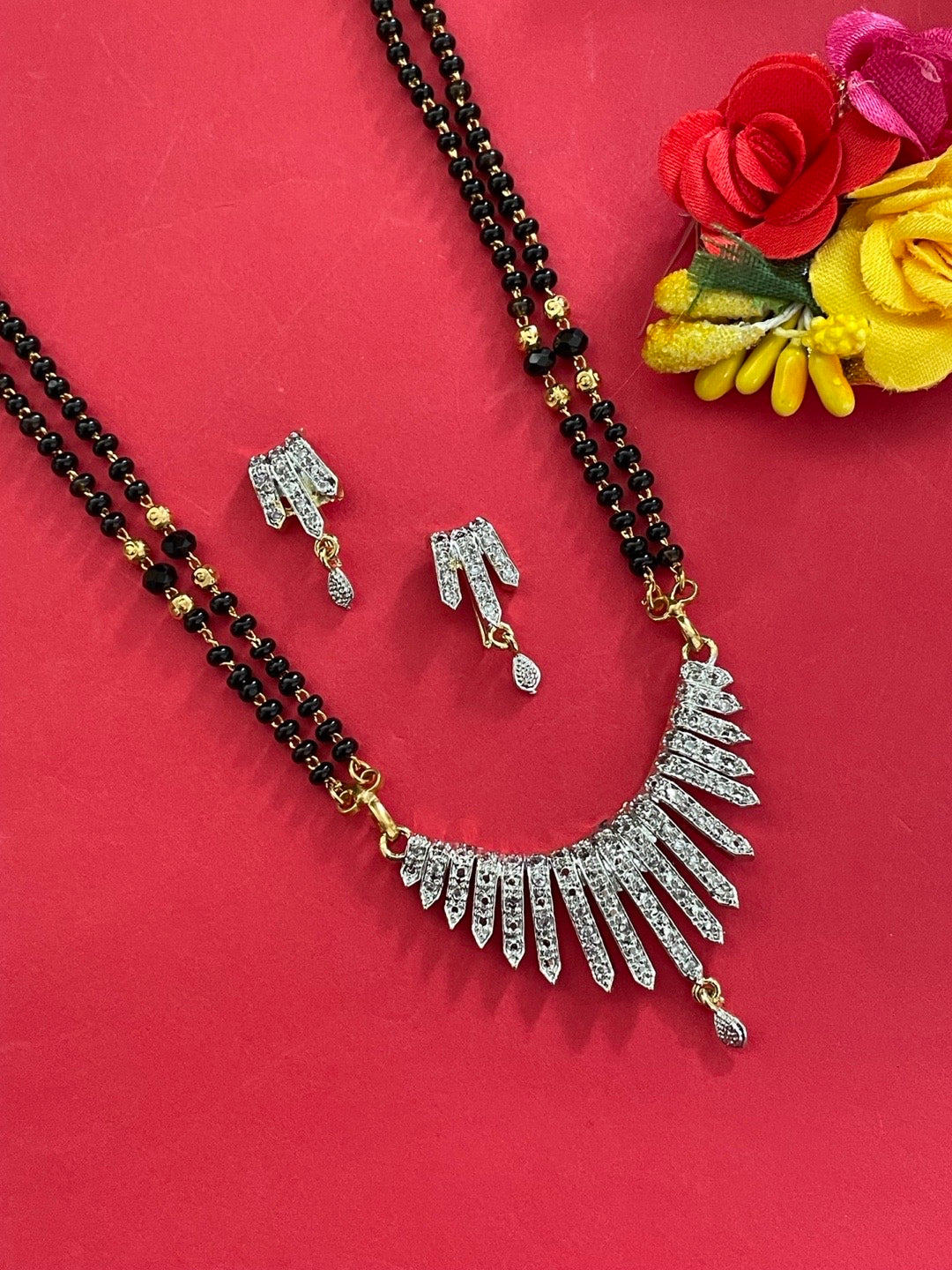 Gold plated hot sale long mangalsutra