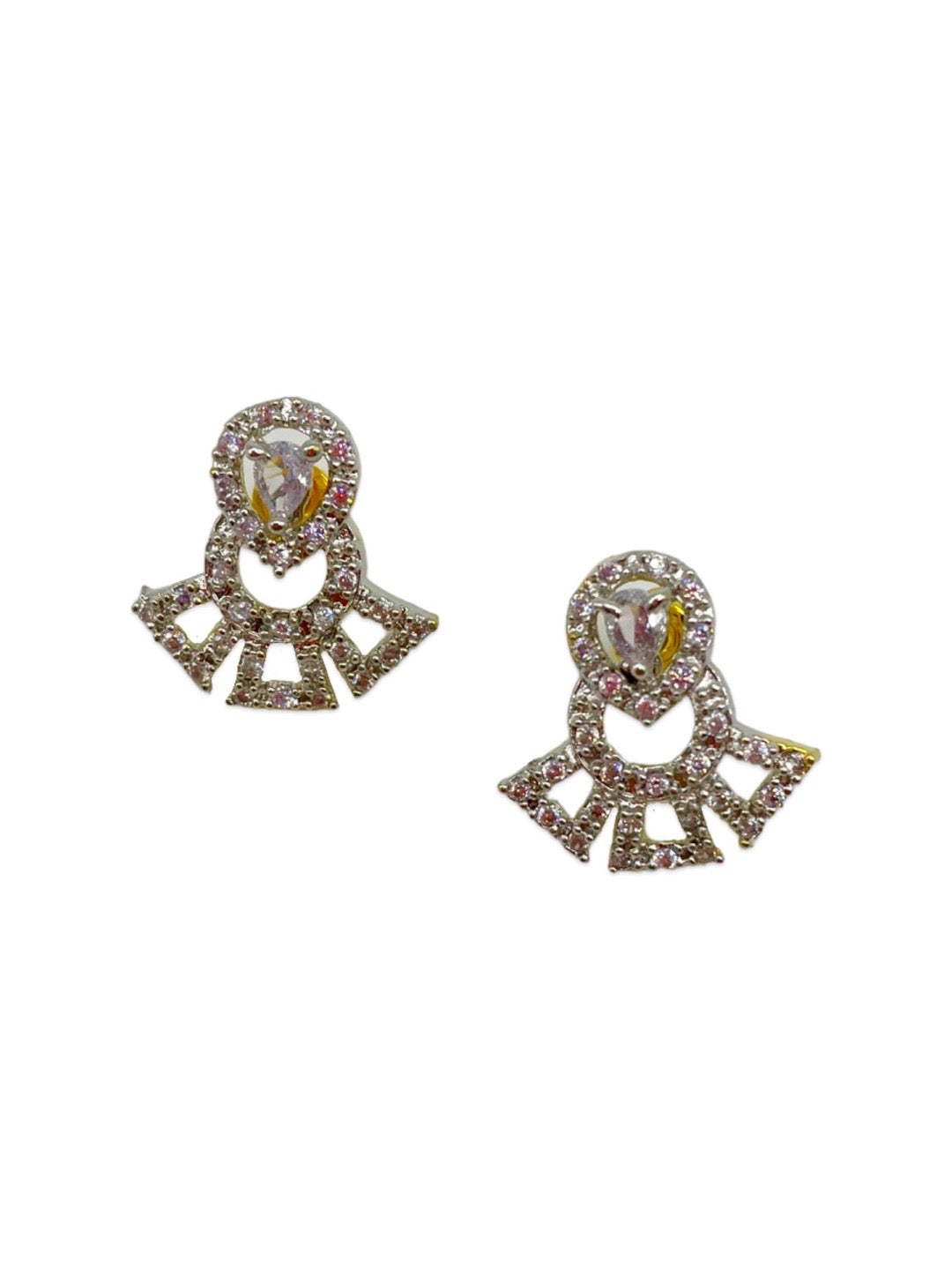Gold Plated AD Long Mangalsutra & Earrings Set