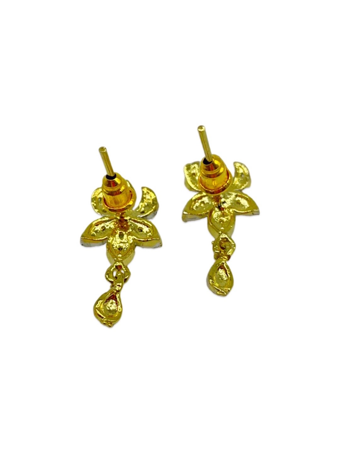 Gold Plated American Diamond Short Mangalsutra Set With Earrings