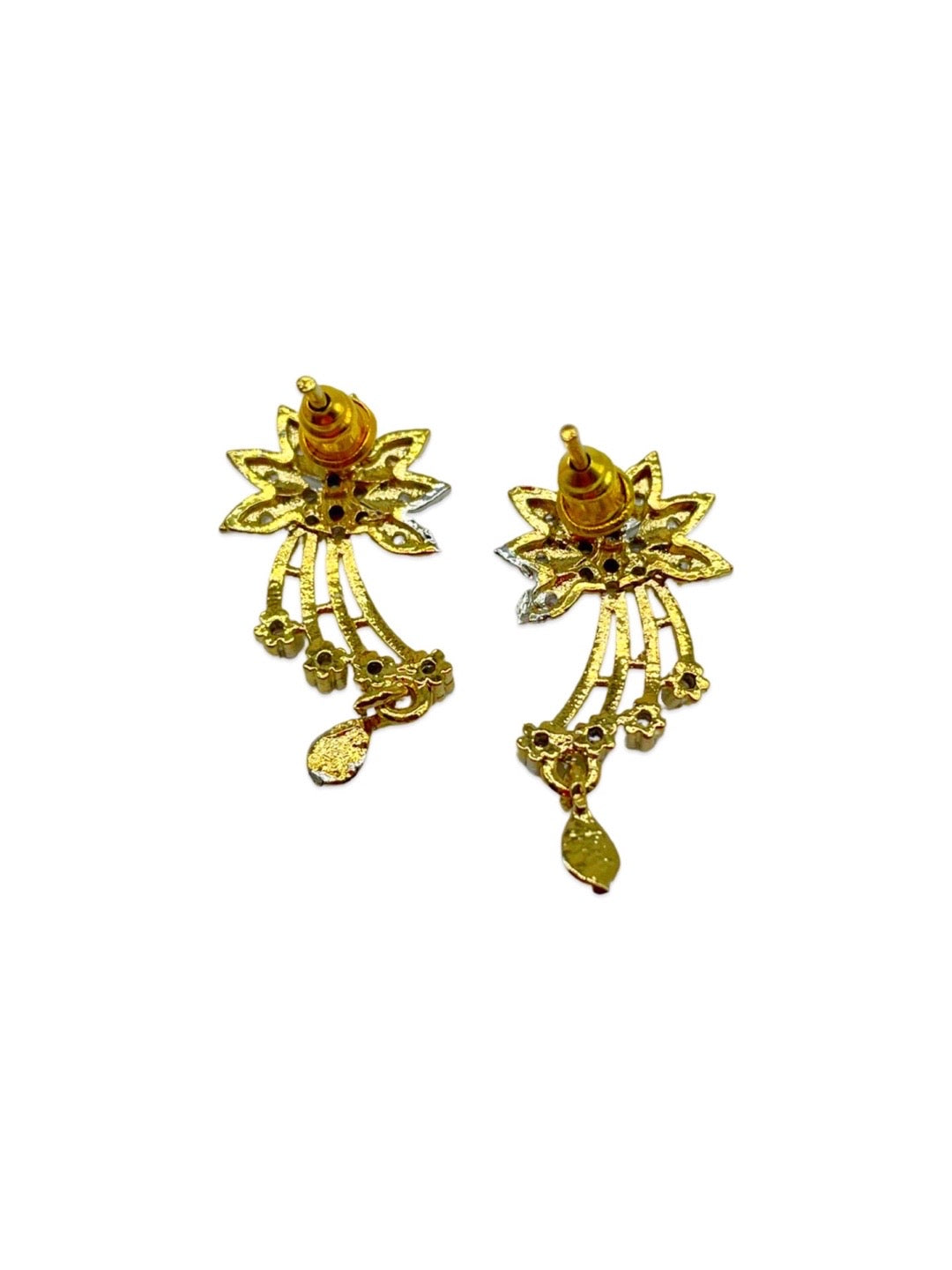Gold Plated American Diamond Short Mangalsutra Set With Earrings