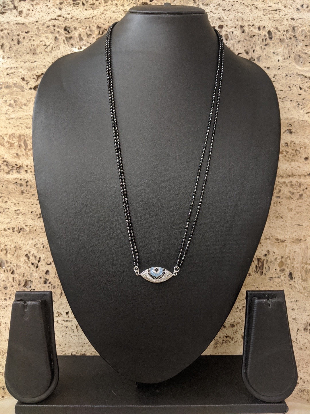 Long Mangalsutra Evil Eye Designs Silver Plated A D Pendent