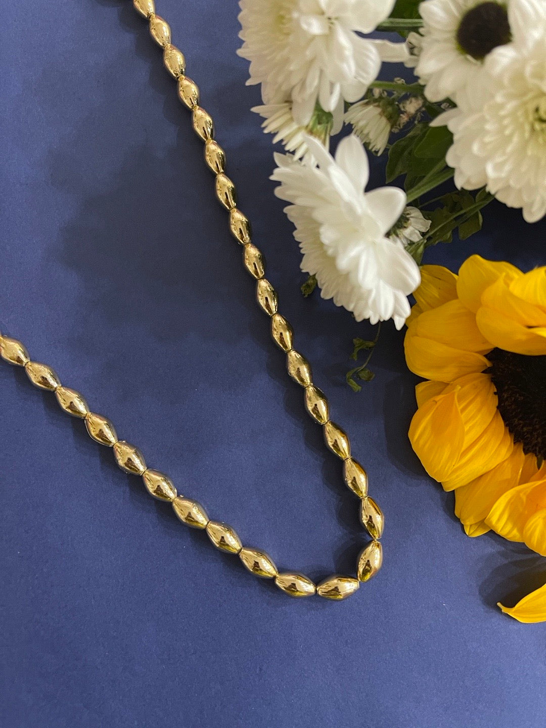 Gold Oxidized Tribal Necklace Single Line Adjustable Chain for Women