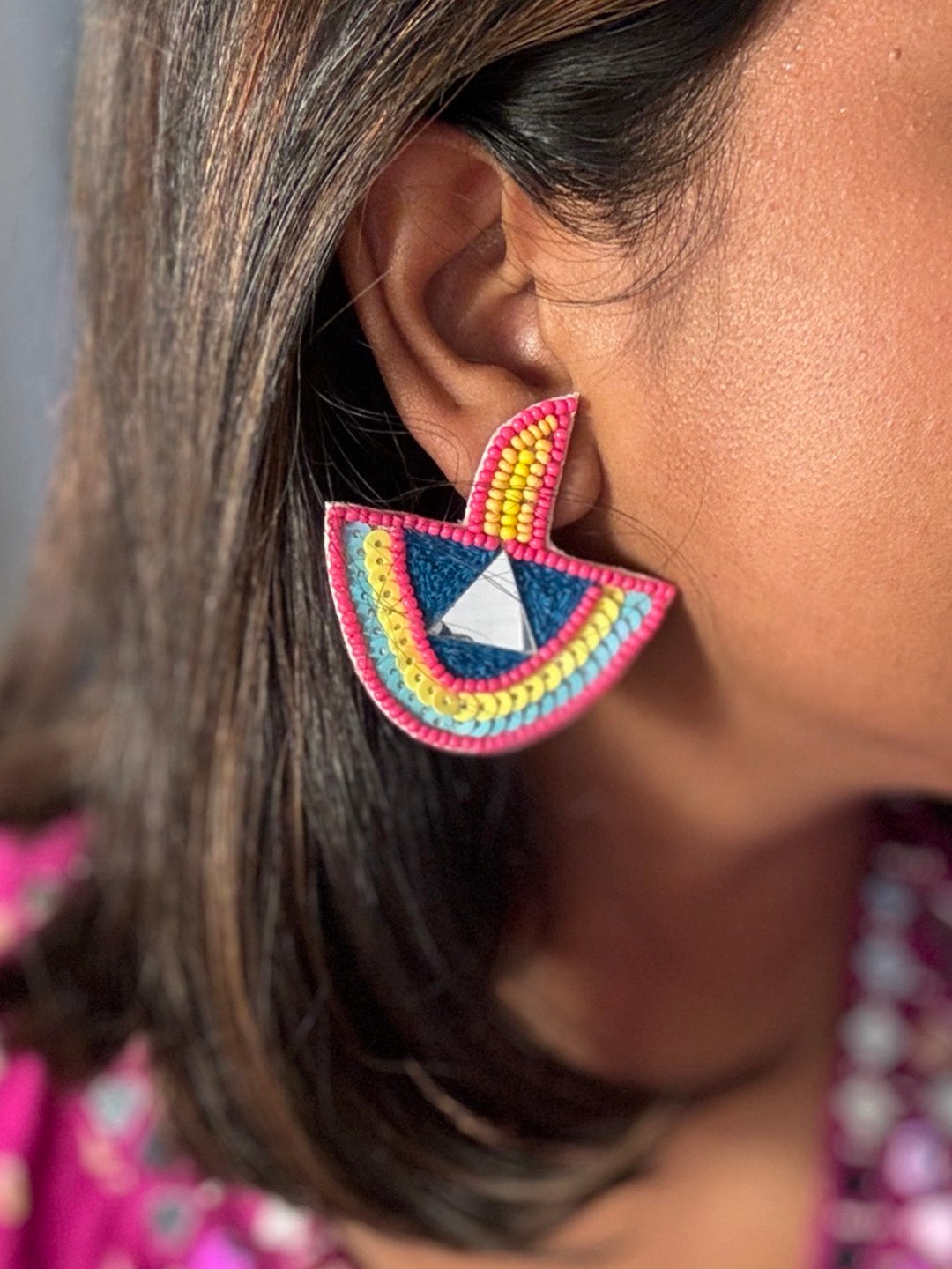 Wooden bead earrings