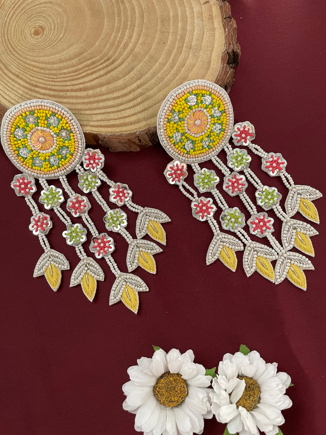 Party Wear Festive beaded earrings