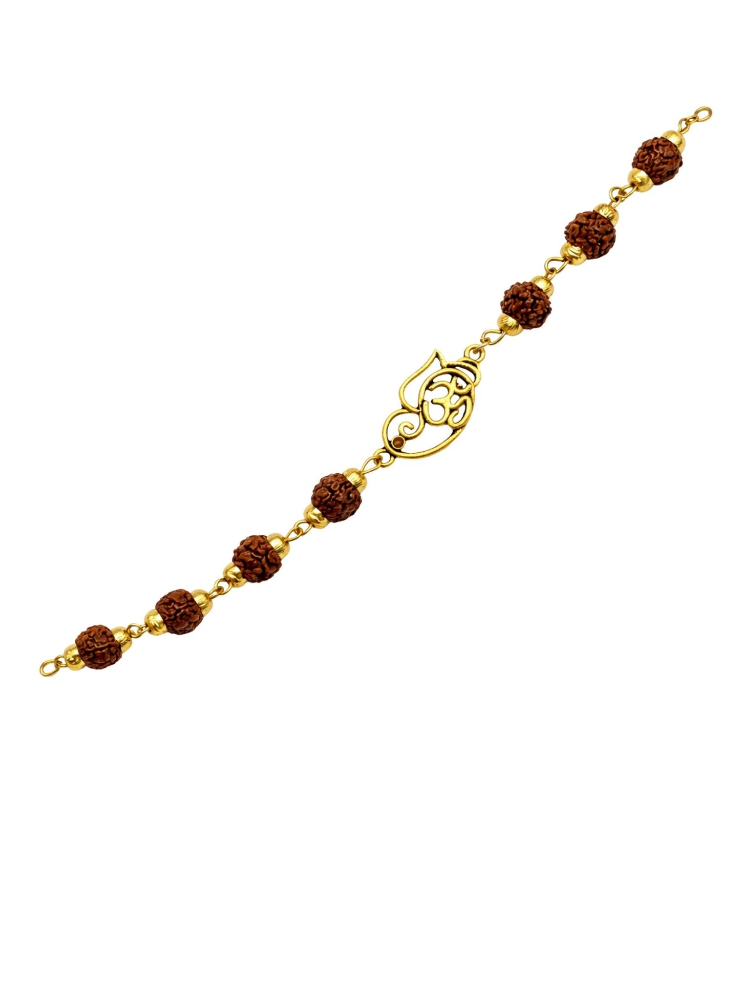 Rudraksha Rakhi Bracelet for Men with Ganesha Charm
