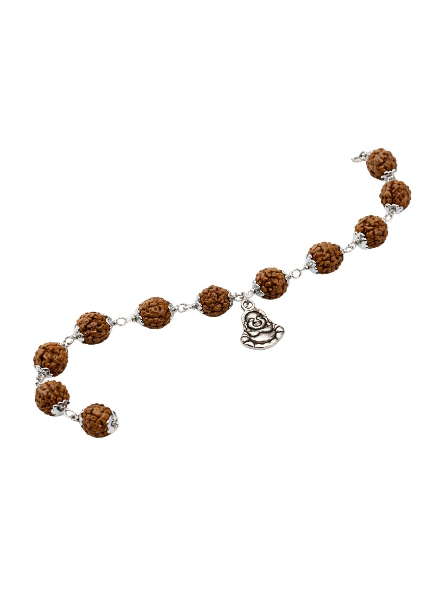 Men’s Rudraksha Rakhi Bracelet with Silver Buddha Charm