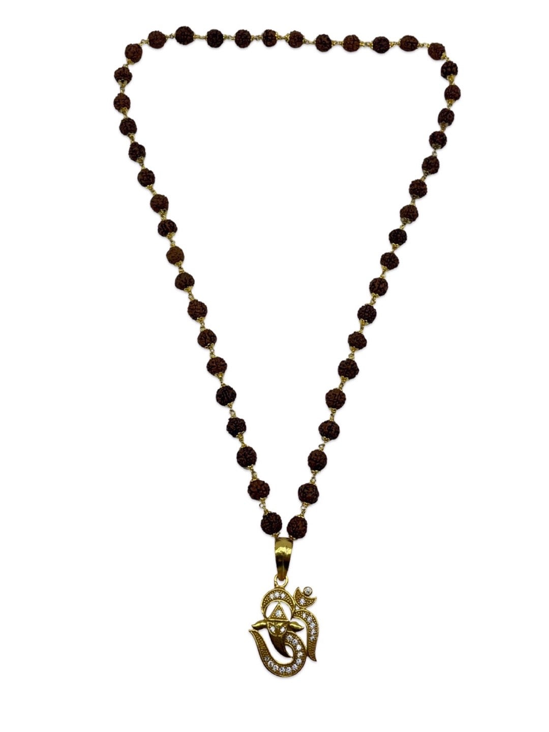 Om/Lord Ganesha Mens Rudraksha Mala Necklace