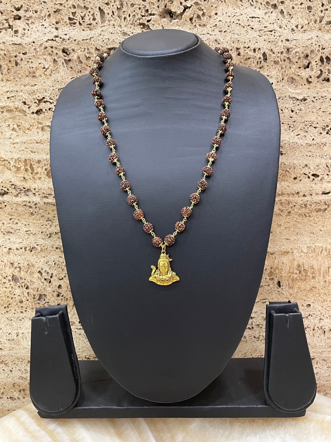 Lord Shiva Pendant Rudraksha Gold Mala