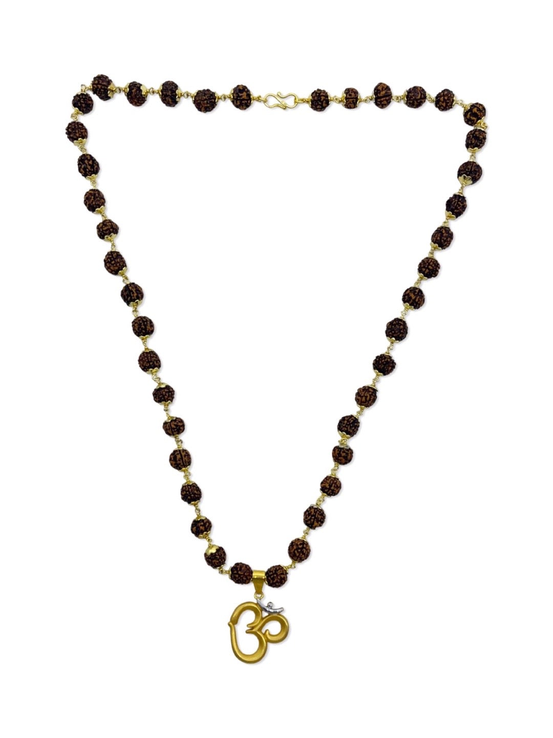 Om Pendant Rudraksha Gold Plated Mala