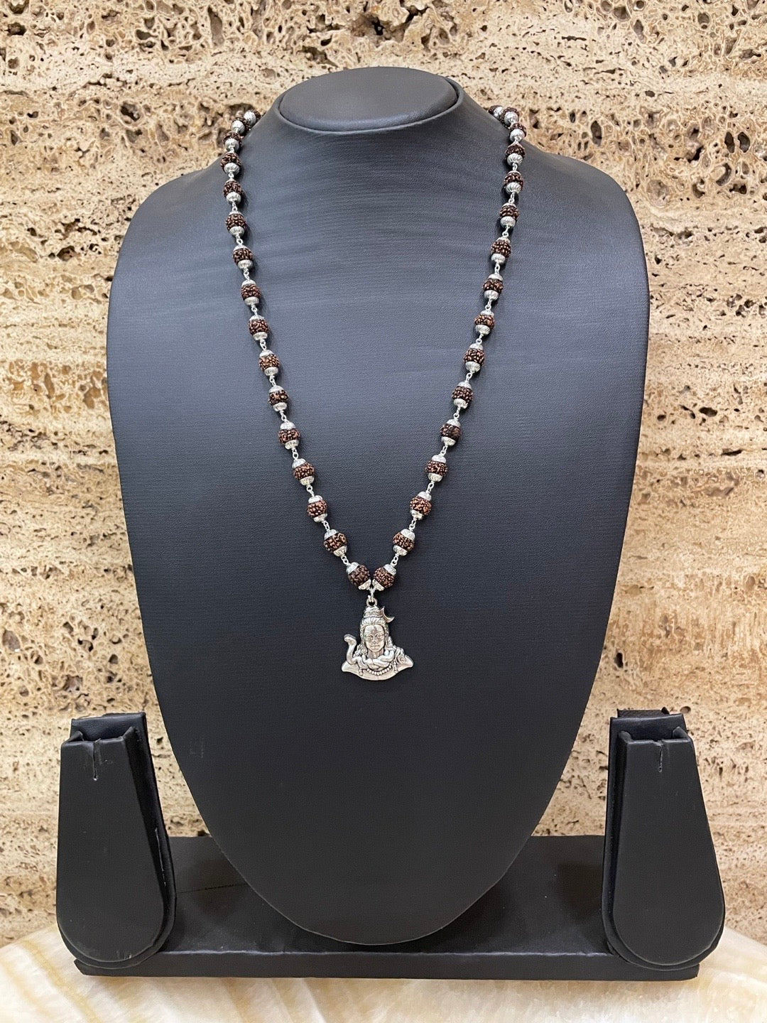 Lord Shiva Pendant Rudraksha Silver Chain