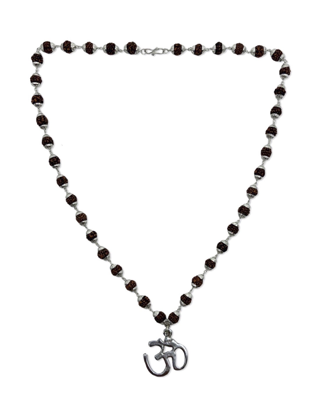 OM Pendant Rudraksha Silver Chain