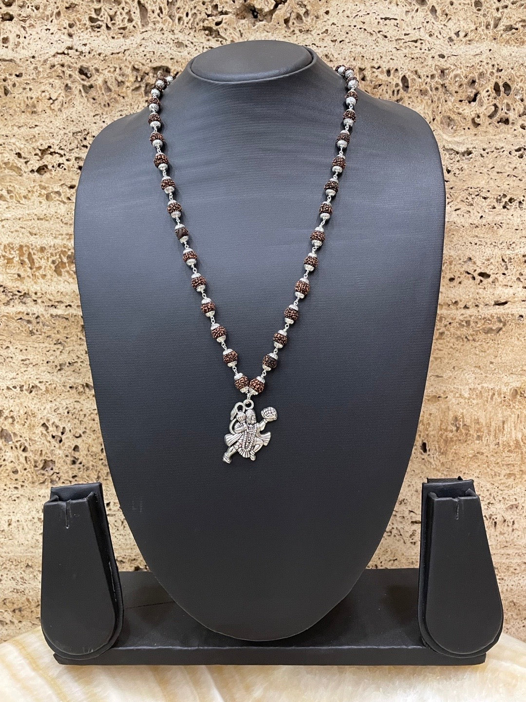 Lord Hanuman Pendant Rudraksha Mala