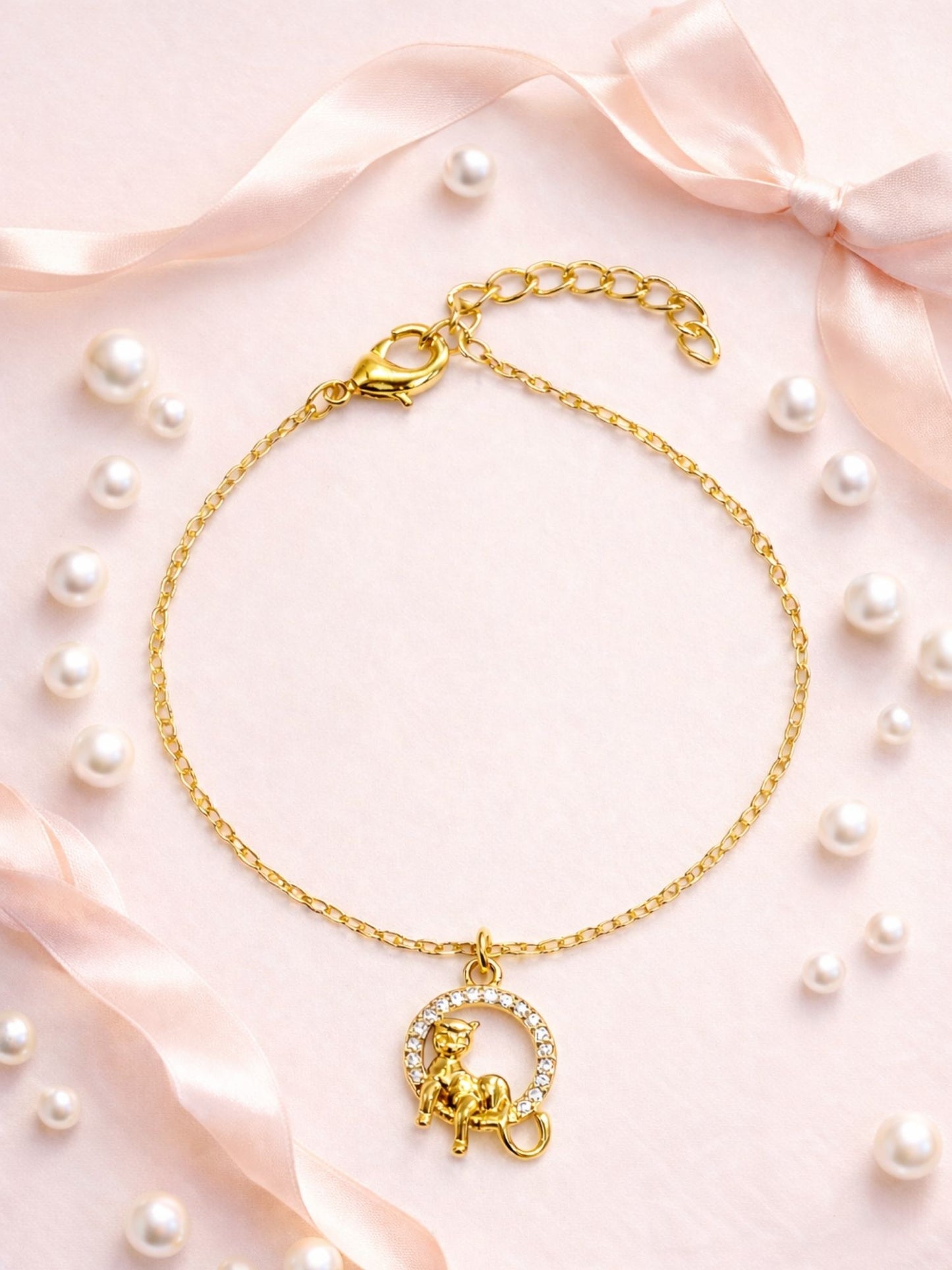 Gold Plated Charm Bracelet Crystal Pendant Women|Lumba Rakhi Bhabhi Sister