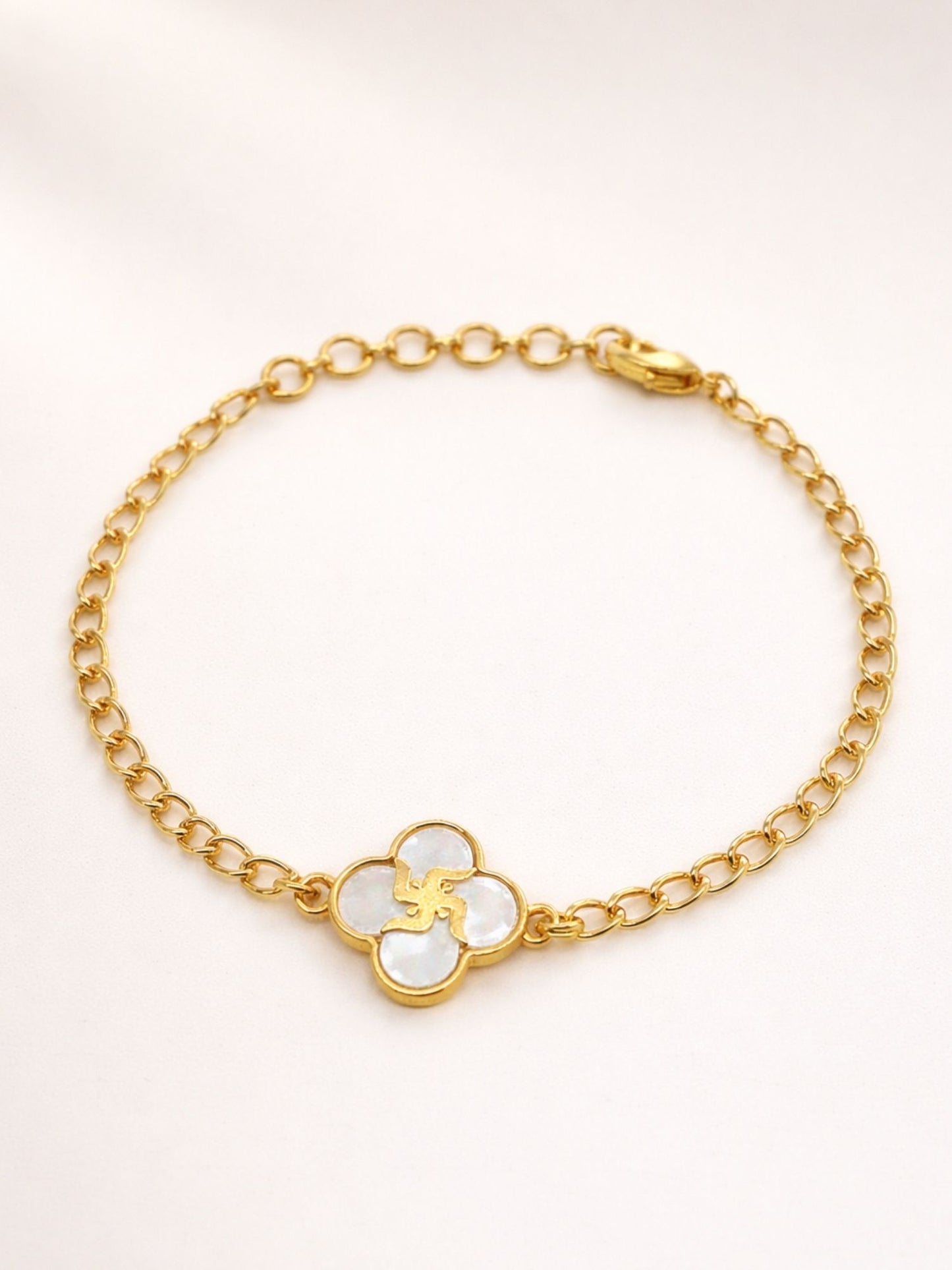 Gold Plated Swastik Charm Bracelet Women|Lumba Rakhi Bhabhi Sister