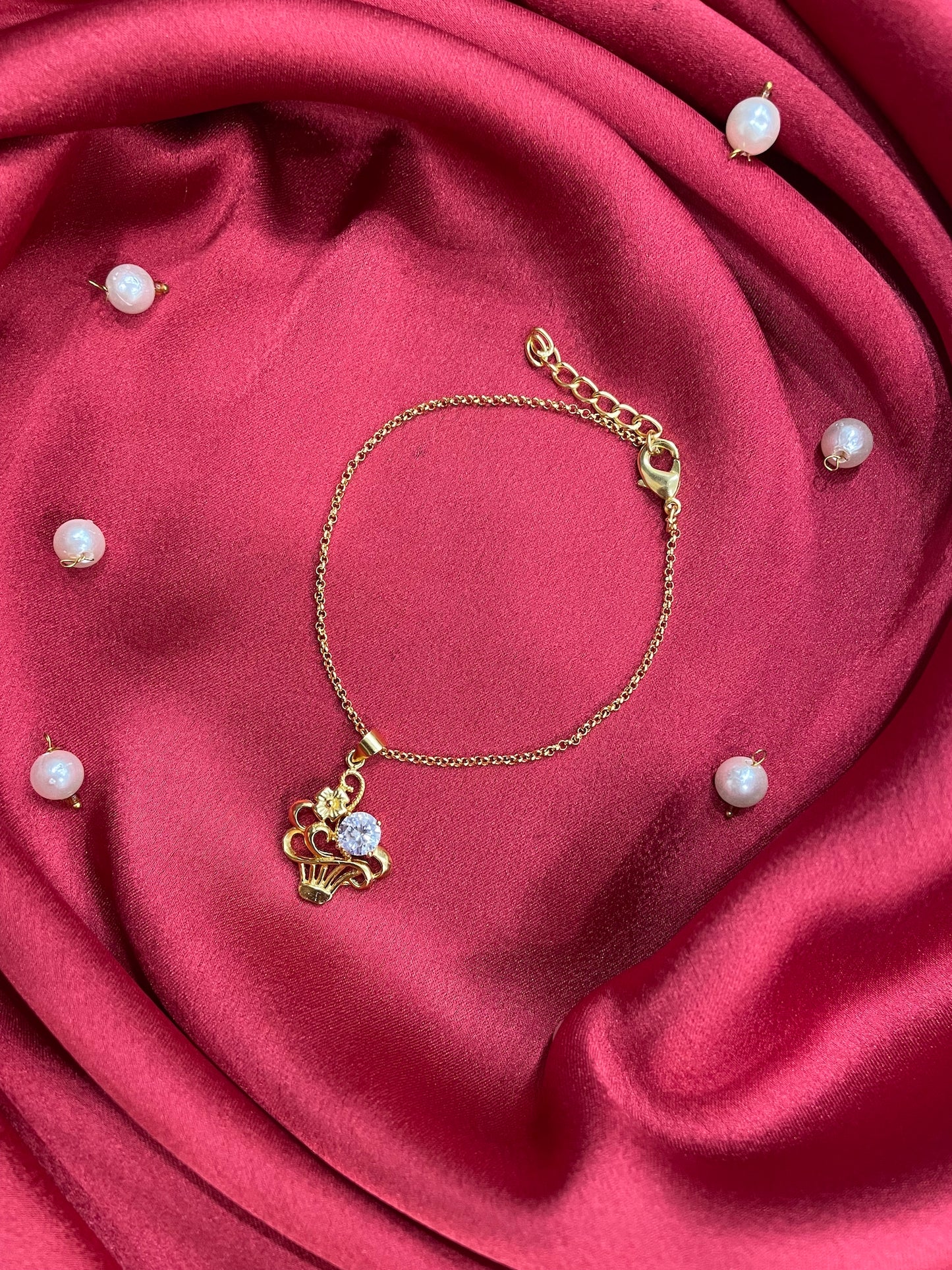 AD Flower Bouquet Bracelet Lumba Rakhi