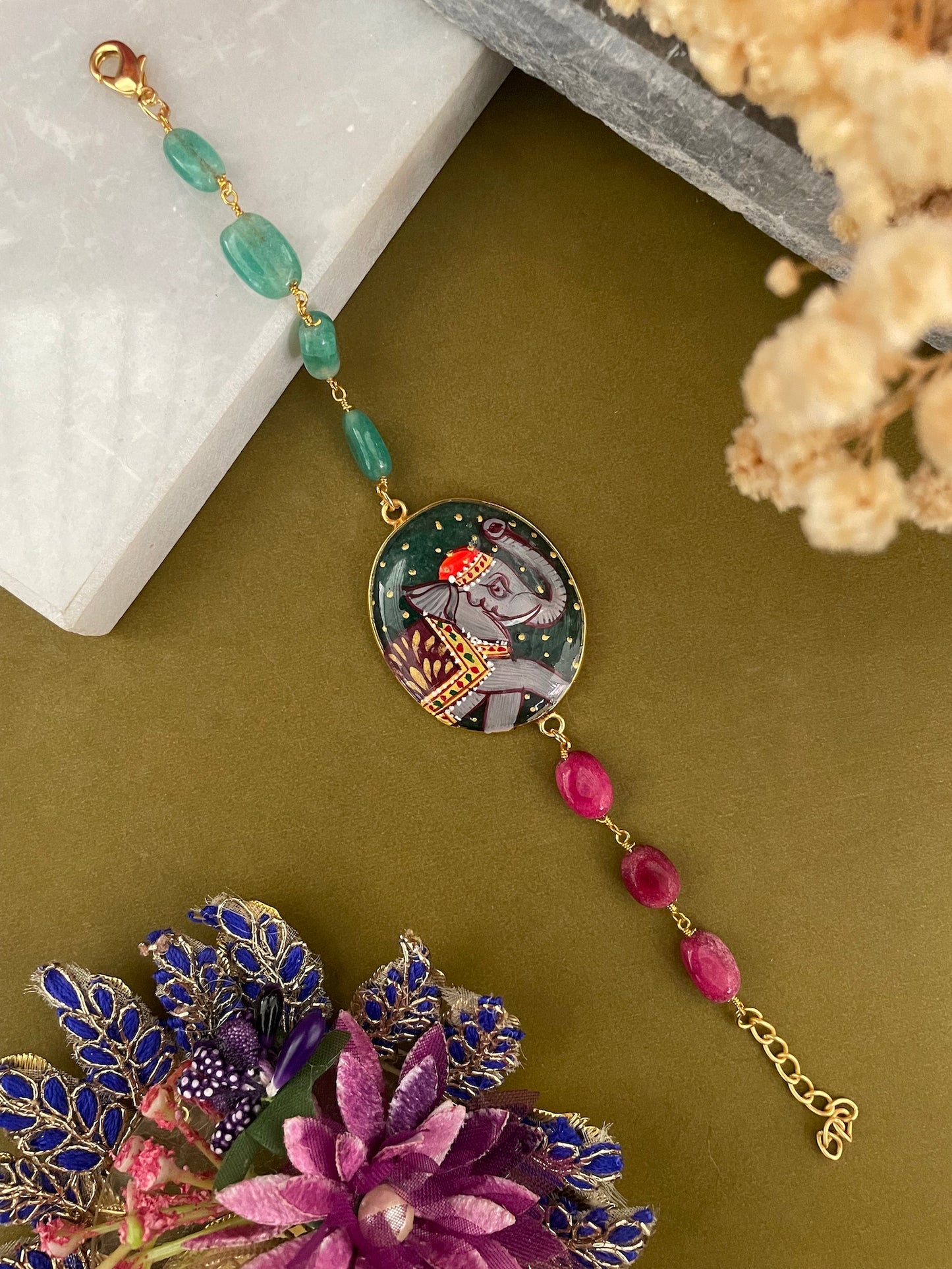 Elephant With Beads Bracelet Lumba Rakhi