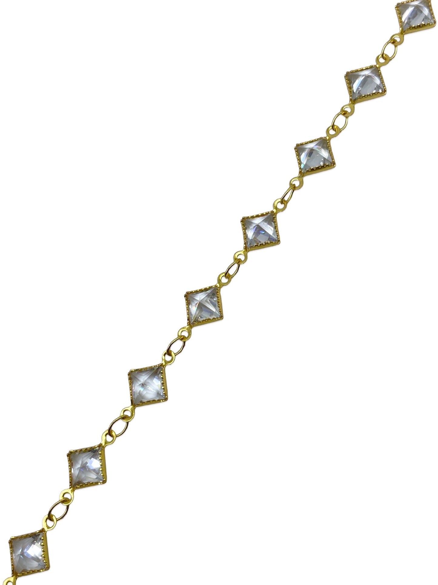 Square Shape Crystal Stone Bracelet Rakhi Lumba