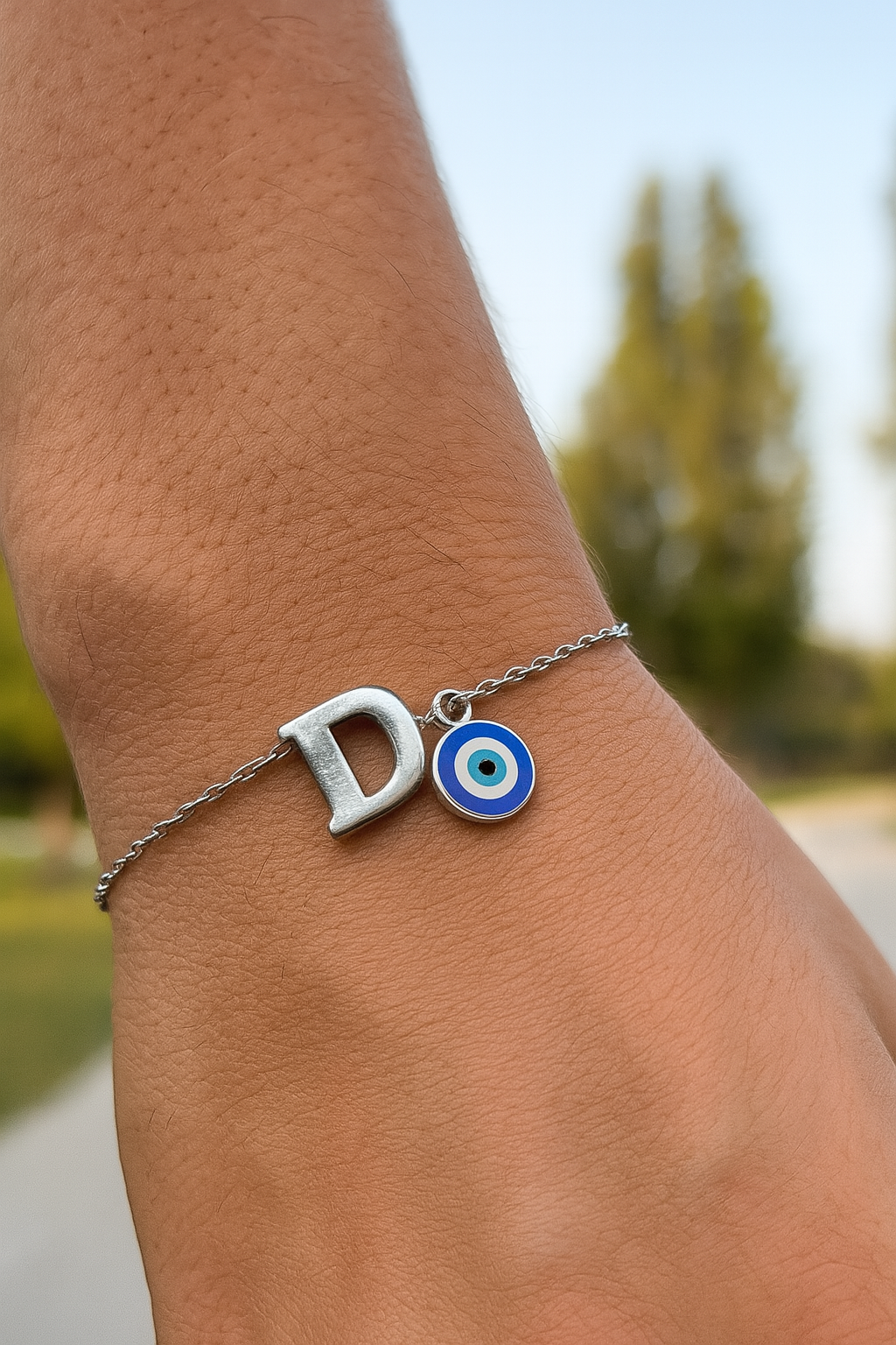 A-Z Letter Evil Eye Rakhi Lumba Bracelet